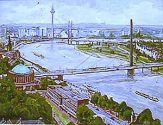 Editha Hackspiel: Düsseldorf, Weitblick vom Victoriaturm, 1999