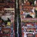 Peter K. Kirchhof: Die Allee, Öl/ Leinwand, 140 x 140 cm, Düsseldorf 2002