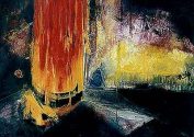 Ulrike Kröninger: Inferno, Acryl auf Leinw., 75 x 55, 2000