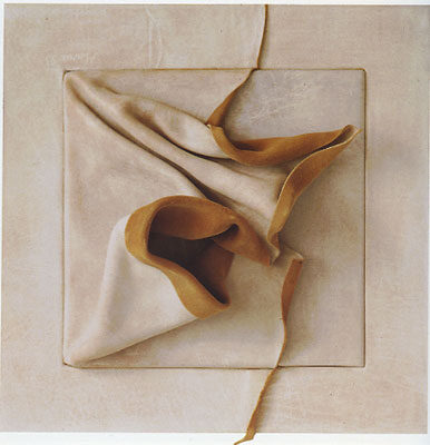 Mara Ben-Dov: Untitled, 1993, leather, 50x50