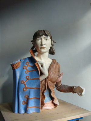 Tobias Gereon Gerstner: Hippolythe, Terracotta, 2008, Höhe 90 cm