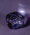 Peter Hassenpflug: Ring, Silber geschwärzt mit Mondsteinen u. Brillanten, 2000