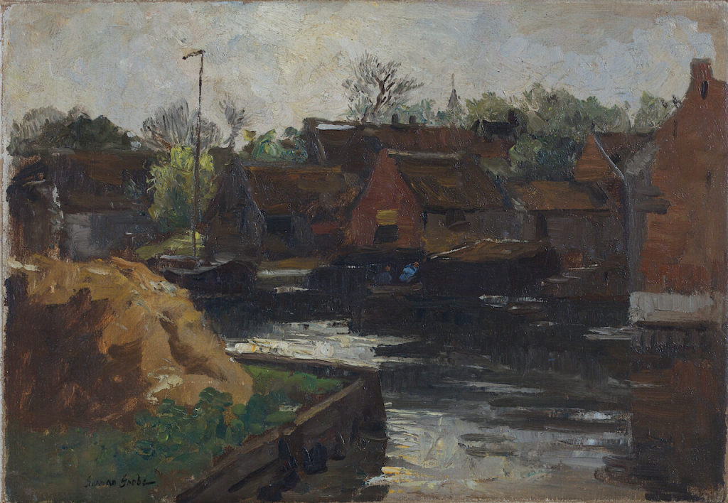 German Grobe, Häuser am kleinen Binnenhafen in Katwijk a.den Rijn, Kunstpalast, Düsseldorf, Sch ...