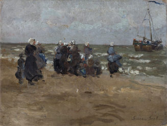 German Grobe, Wartende Holländerinnen am Strand, Kunstpalast, Düsseldorf, Schenkung Eberhard Bi ...