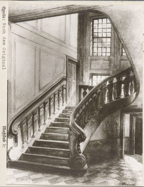 A. Wilhelm Venkord (Künstler*in), Treppe im Haus Nesselrode, Schulstraße 4 in Düsseldorf, 1931