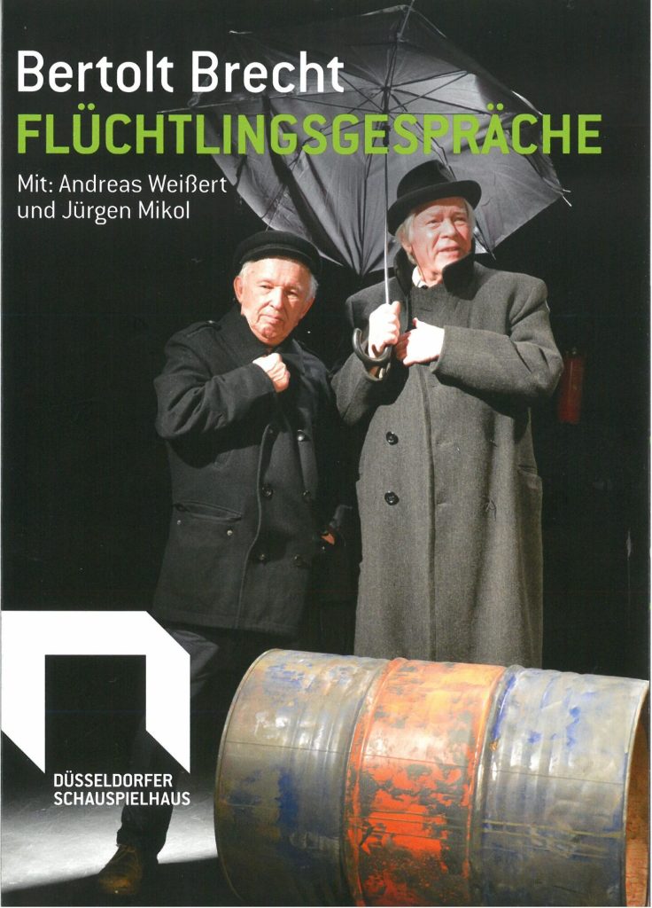 Programmheft zu "Flüchtlingsgespräche" von Bertolt Brecht. Premiere am 4. November 2015 im Klei ...