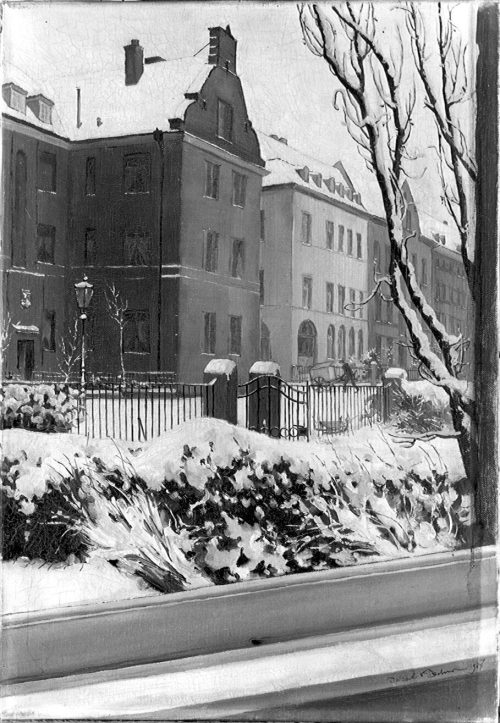 Jakob Fischer (Künstler*in), Winterlandschaft in Düsseldorf, 1927