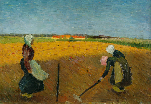 Wilhelm Morgner (Künstler*in), Drei Frauen auf abendlichem Feld, 1909/1910