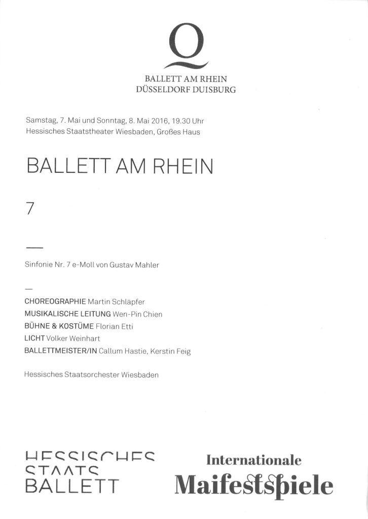 Theaterzettel zu "7" Ballett am Rhein (Deutsche Oper am Rhein Düsseldorf-Duisburg), Gastpiel im ...