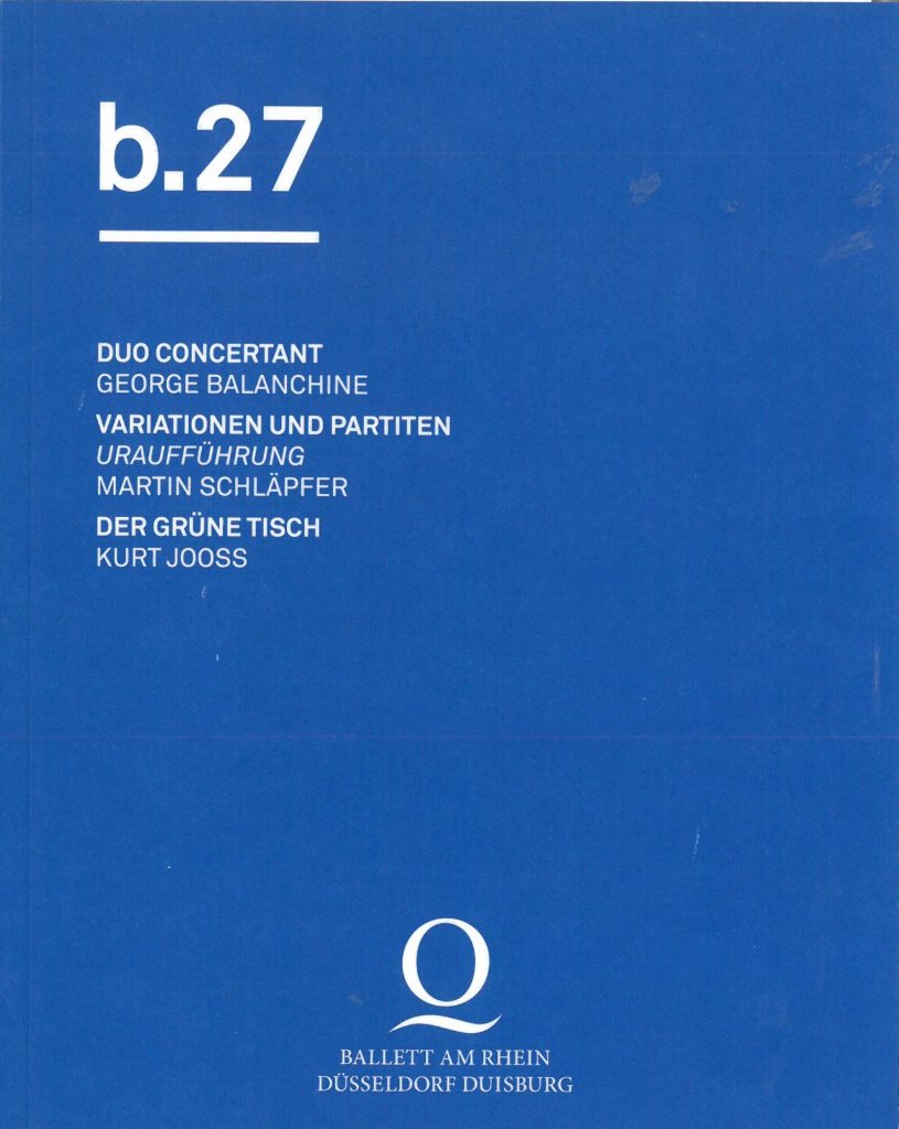 Programmheft Ballett am Rhein - b. 27. Premiere am 18. März 2016 Opernhaus Düsseldorf.