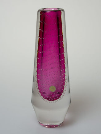 Vase, violett mit Bläschen