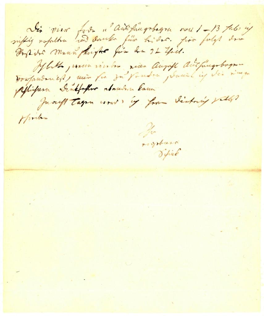 Korrespondenz von Johann Friedrich Schink an Unbekannt
