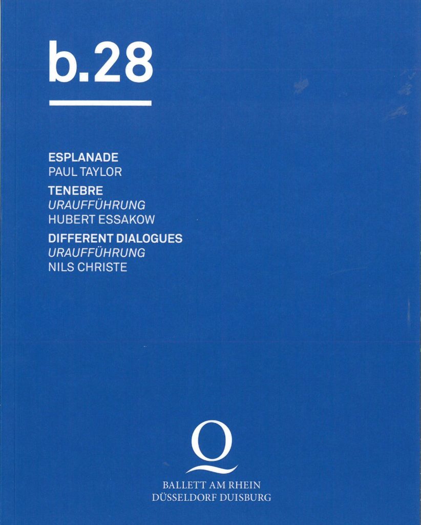 Programmheft Ballett am Rhein - b.38, Premiere am 29. Mai 2016 - Opernhaus Düsseldorf, Deutsche ...