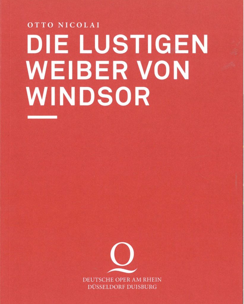 Programmheft zu "Die lustigen Weiber von Windsor" von Otto Nicolai. Premiere an der Deutschen O ...