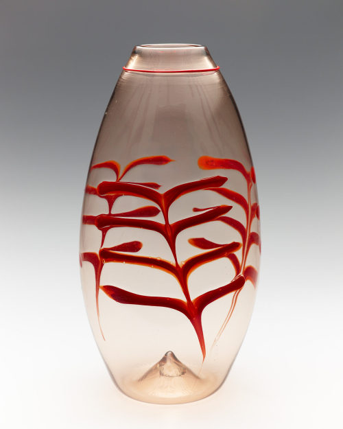 M.V.M. Cappellin & C. (Ausführung), Rauchfarbene Vase mit Dekoration "a palmette", ca. 1927