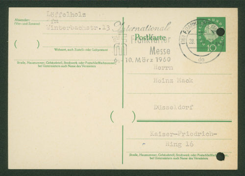 Franz Löffelholz-Mon (Absender*in), Korrespondenz von Franz Löffelholz an Heinz Mack, 28.01.1960