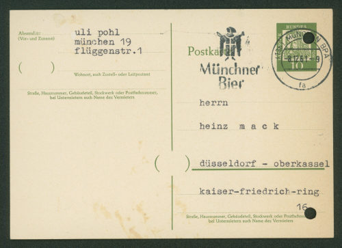 Uli Pohl (Absender*in), Korrespondenz von Uli Pohl an Otto Piene, 07.12.1961