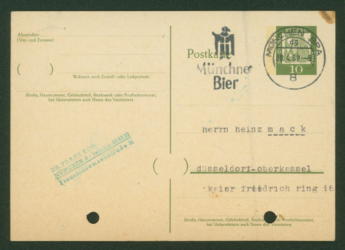 Franz Roh (Absender*in), Korrespondenz von Dr. Franz Roh an Heinz Mack, 29.04.1962