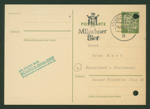 Franz Roh (Absender*in), Korrespondenz von Juliane Roh an Heinz Mack, 17.12.1962