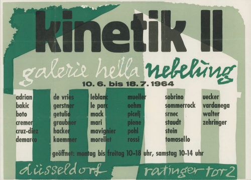 Galerie Hella Nebelung (Beteiligte Institution), Kinetik II. Galerie Hella Nebelung, Düsseldorf, 10.06.-18.07.1964, 1964