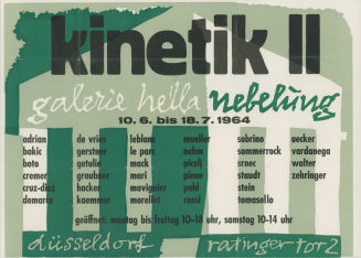 Kinetik II. Galerie Hella Nebelung, Düsseldorf, 10.06.-18.07.1964