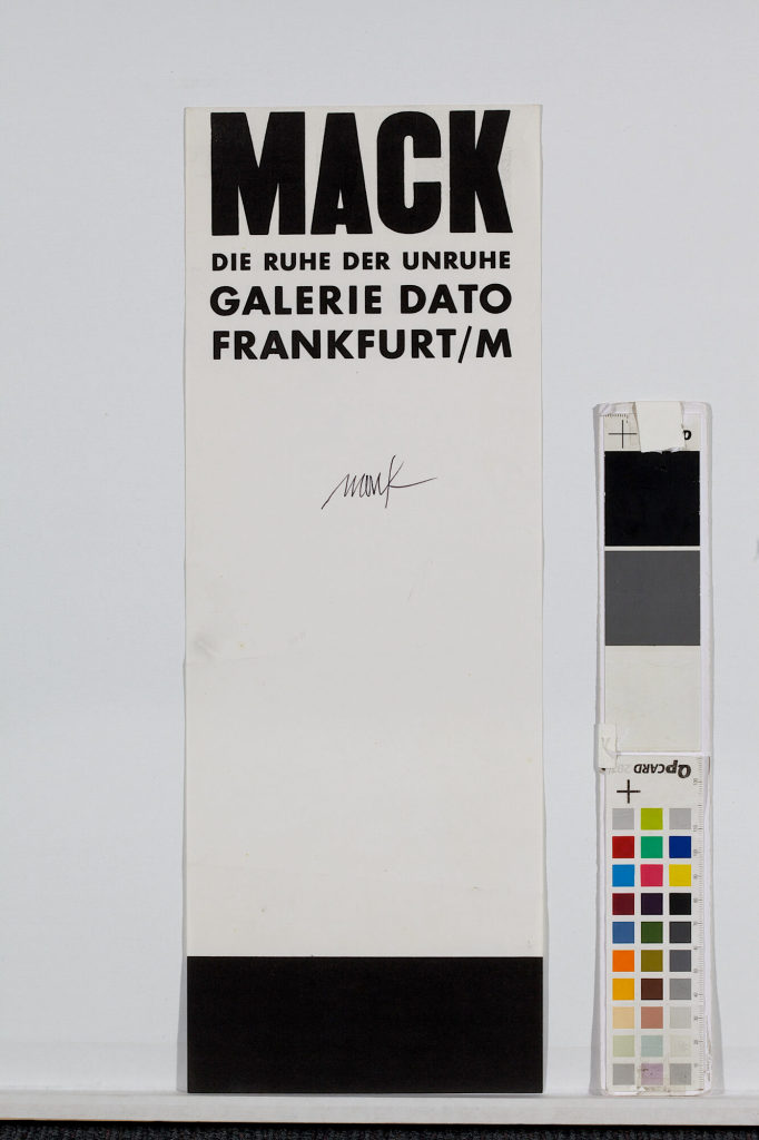 Mack. Die Ruhe der Unruhe. Galerie dato, Frankfurt am Main, 1961