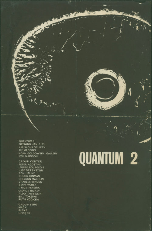 Sachs Gallery, New York (Beteiligte Institution), Quantum 2. Sachs Gallery, New York 05.-23.01.1965, Noah Goldowsky Gallery, New York 05.-23.01.1965, 1965