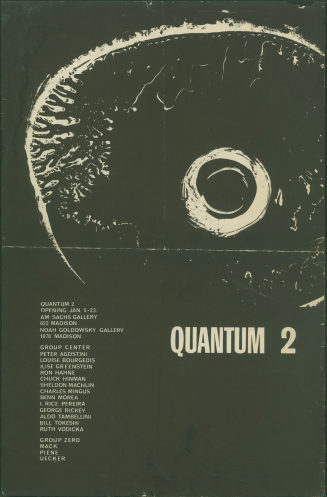 Quantum 2. Sachs Gallery, New York 05.-23.01.1965, Noah Goldowsky Gallery, New York 05.-23.01.1965