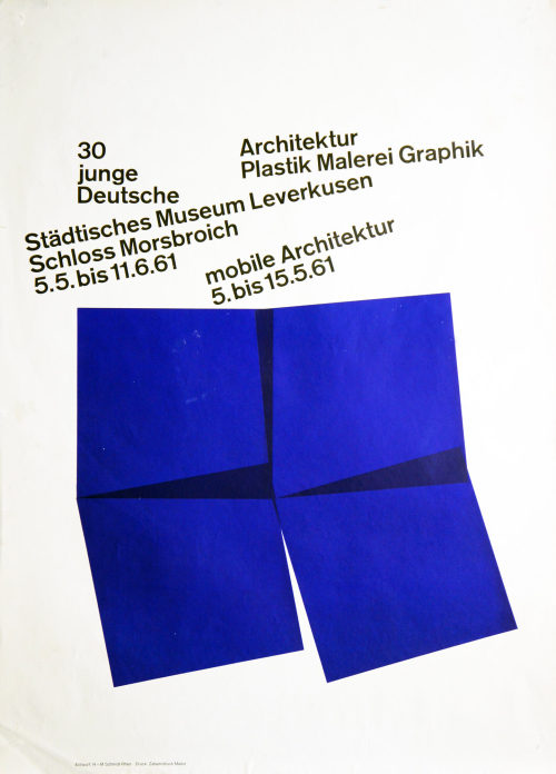 Städtisches Museum Leverkusen Schloss Morsbroich (Beteiligte Institution), 30 junge Deutsche. Städtisches Museum Leverkusen Schloss Morsbroich, 05.05.-11.06.1961, 1961