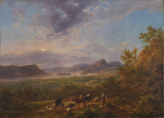 Franz Josef Manskirsch, Blick auf das Siebengebirge von Honnef aus, um 1805, Kunstpalast, Düsse ...