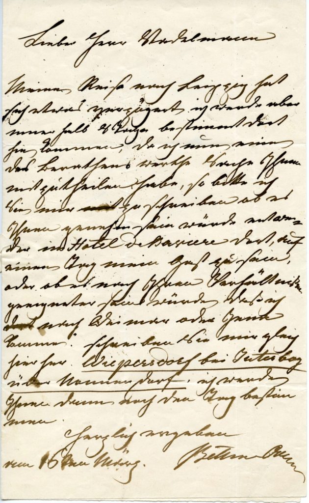 Brief von Bettina von Arnim, 1817, 1.Seite