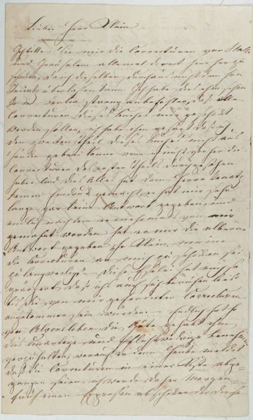 Brief von Bettina von Arnim, 1846, 1. Seite