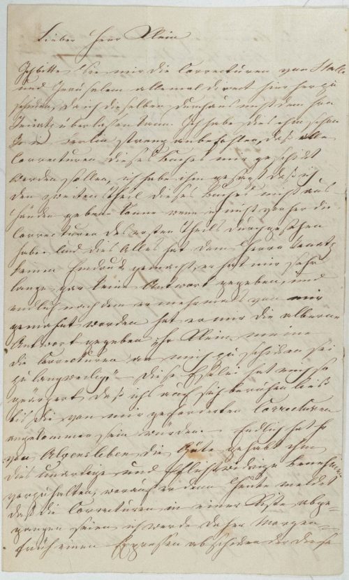 Brief von Bettina von Arnim, 1846, 1. Seite