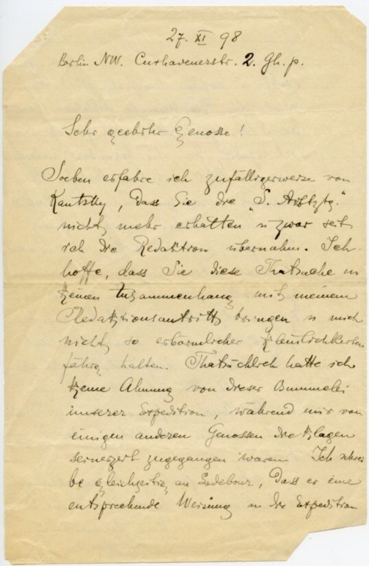 LUXEMBURG Rosa 1898-11-27 an Eduard Bernstein