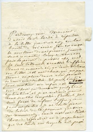 Brief von George Sand an M. Destigny de Caen, 1. Seite