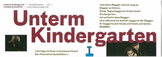 Programmheft zu "Unterm Kindergarten" von Eirik Fauske. Premiere am 27. September 2016 im Junge ...