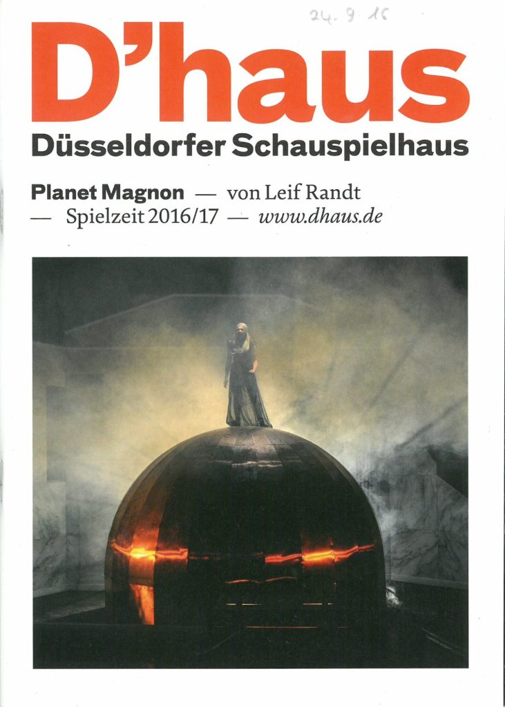 Programmheft zu 'Planet Magnon' - in einer Bühnenfassung von Leif Randt nach seinem gleichnamig ...