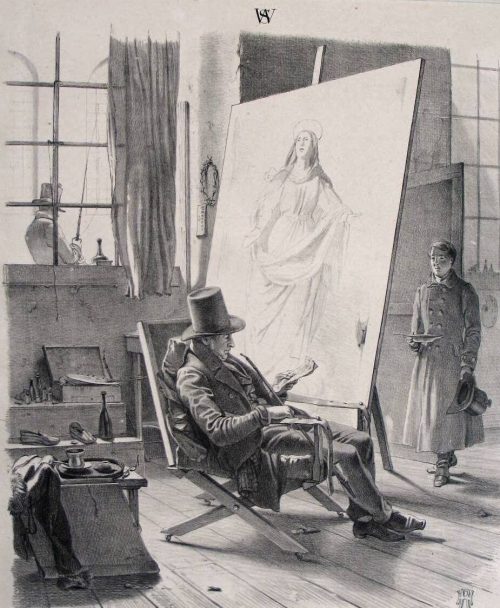 Henry Ritter (Künstler*in), Wilhelm von Schadow in seinem Atelier, 1845