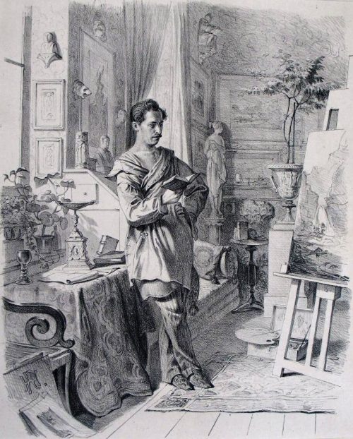 Henry Ritter (Künstler*in), Caspar Scheuren in seinem Atelier, 1845