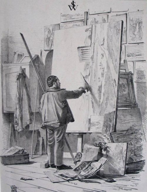 Henry Ritter (Künstler*in), Johann Wilhelm Schirmer in seinem Atelier, 1845