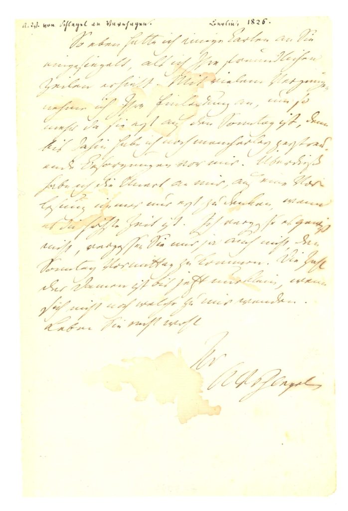 Korrespondenz von August Wilhelm von Schlegel an Karl August Varnhagen von Ense