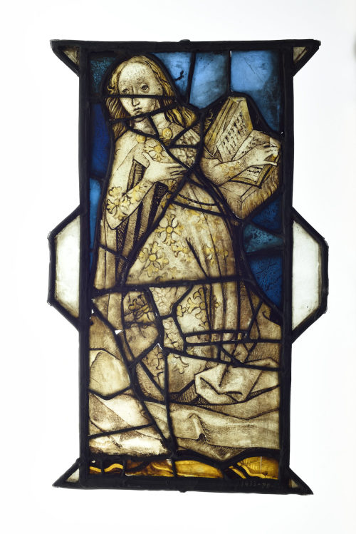 Unbekannt (Ausführung), Glasmalerei mit Maria aus einer Verkündigungsszene, um 1480