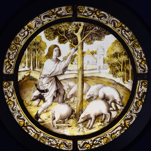 Unbekannt (Ausführung), Rundscheibe mit Darstellung des verlorenen Sohnes als Schweinehirt, ca. 1520