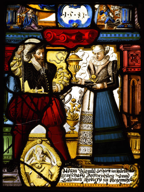 Unbekannt (Ausführung), Willkommensscheibe des Adam Bülomly und der Salmea Ahoblery, 1613