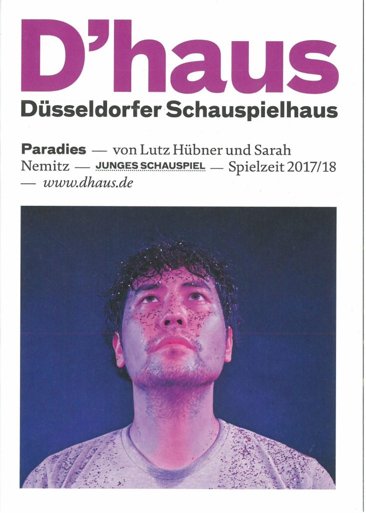 Programmheft zu "Paradies" von Lutz Hübner und Sarah Nemitz - Junges Schauspiel - Uraufführung. ...