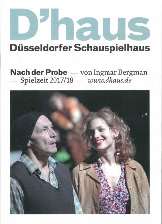 Programmheft zu "Nach der Probe" von Ingmar Bergman.Premiere am 20. Oktober 2017 im Central, Kl ...