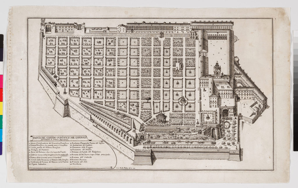 Pianta des Giardino Pontificio nel Quirinale