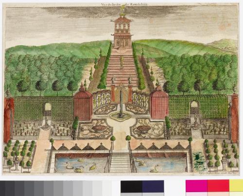 Georg Christoph Kilian (Verleger*in), Vue du jardin de Romschüz., um 1730/1750