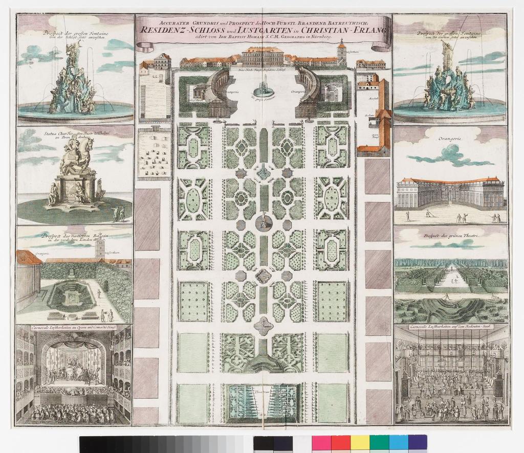 Residenz-Schloss und Lustgarten in Christian-Erlang
