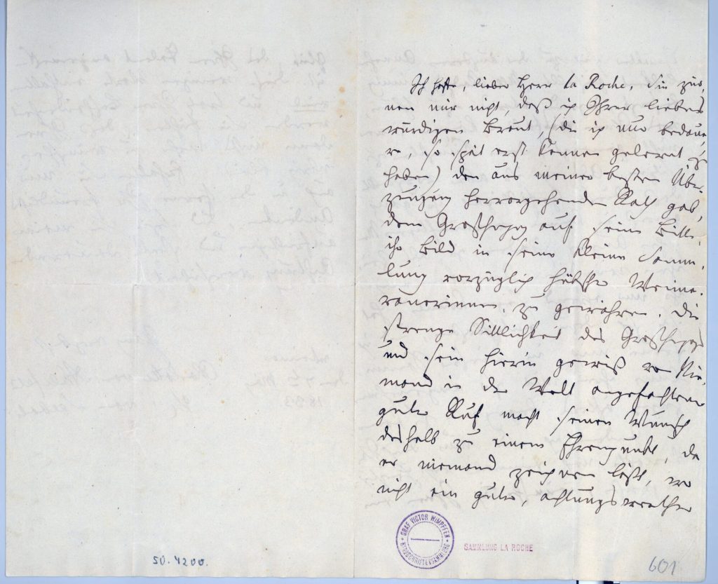 Korrespondenz von Charlotte von Ahlefeld  an Carl von La Roche 